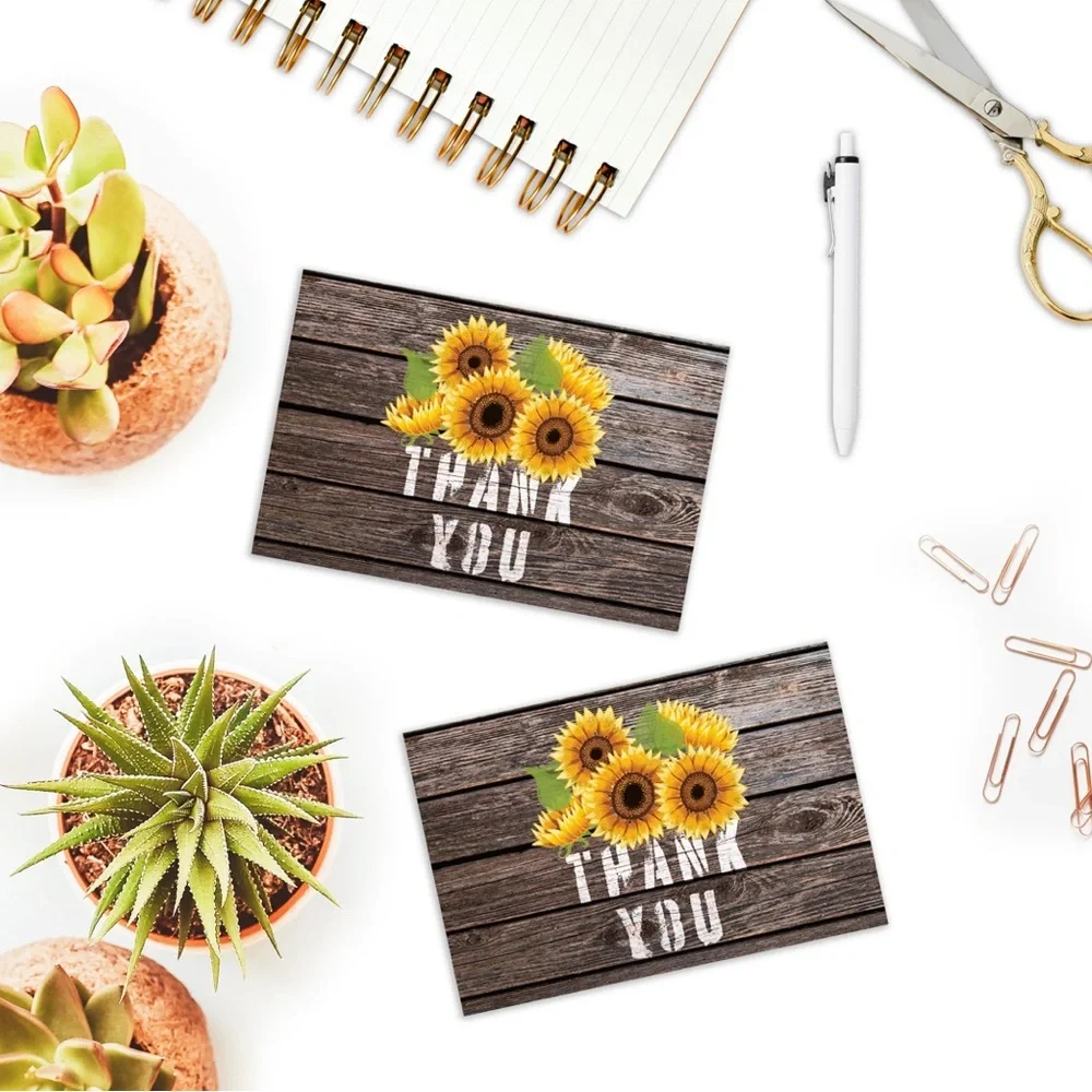 50 Pack 4X6 Sunflower Thank You Cards PRICE IS FIRM - Picture 3 of 5